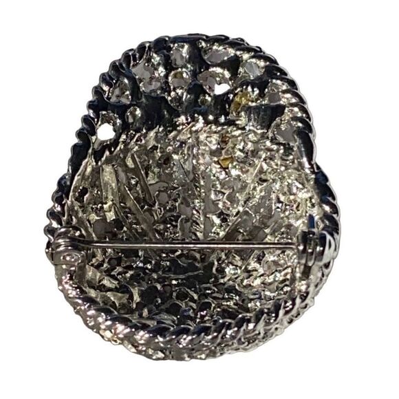 Vintage Rhinestone EUC Jockey Riding Helmut Equestrian Silver/ Platinum Tone Bro - Picture 4 of 6